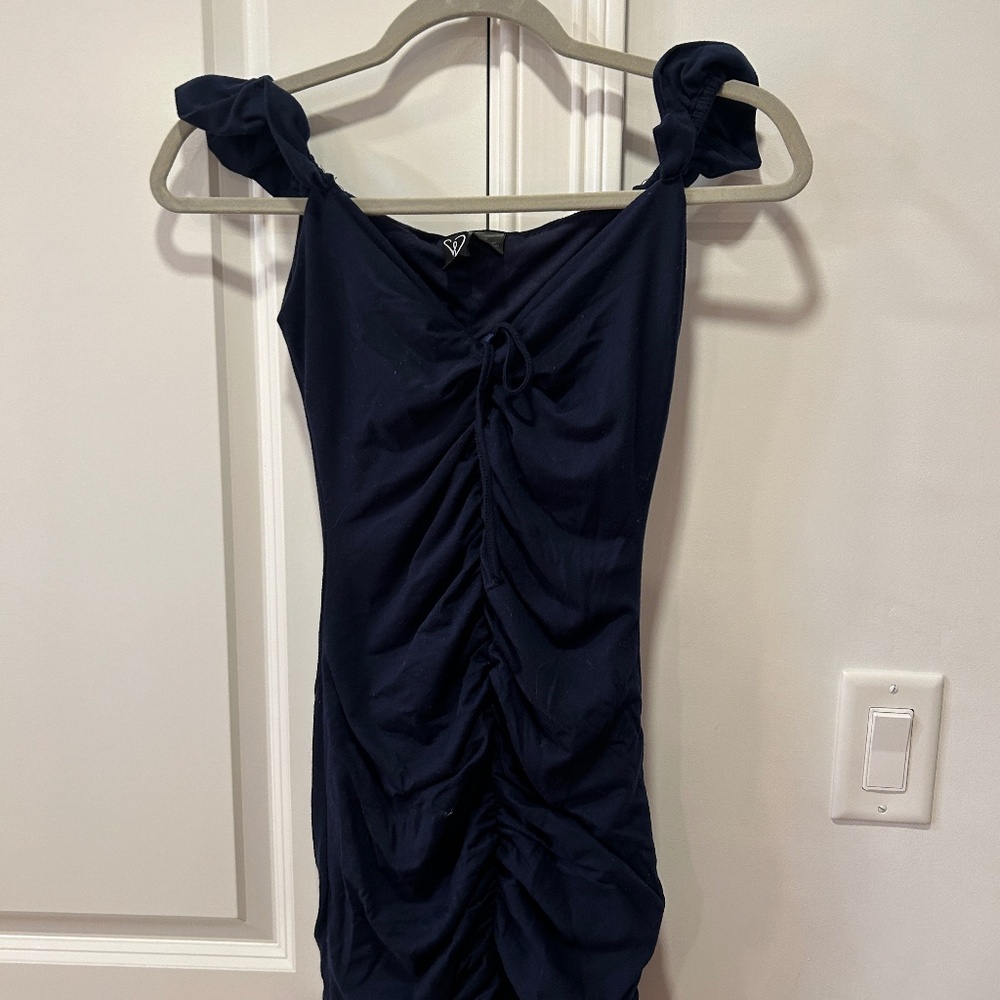 Windsor Navy Blue Ruched Cocktail Party Dress